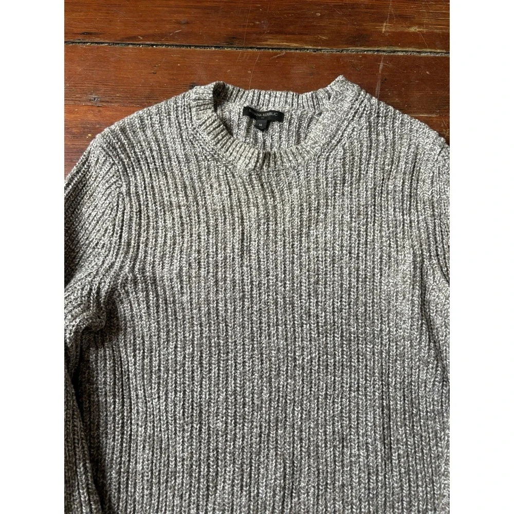 Banana Republic Sweater Mens M Wool Blend Knit Pullover Brown‎